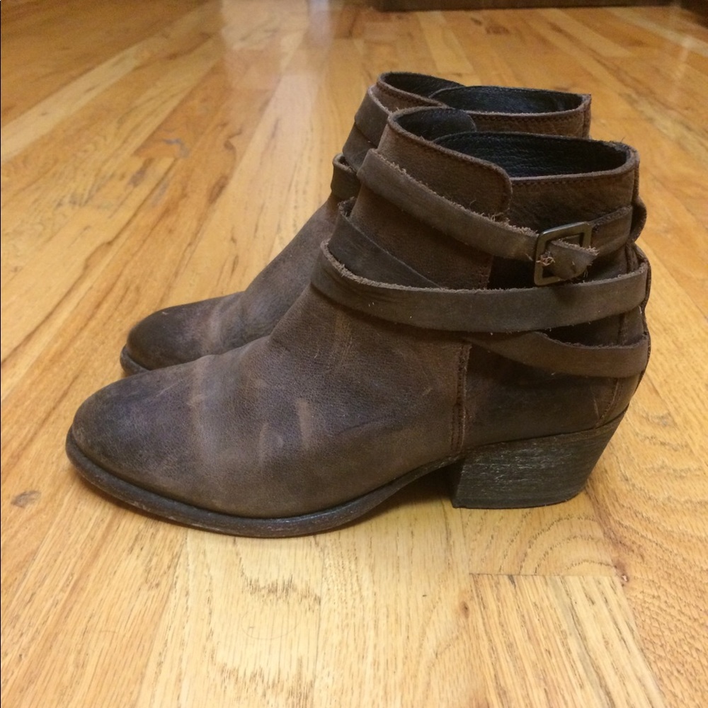 H by Hudson brown leather ankle boot